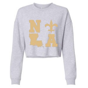 2025 Nola Always Never Forget New Orleans Strong Cropped Pullover Crew