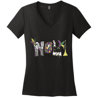 2025 Nola Always Never Forget New Orleans Strong Women's V-Neck T-Shirt