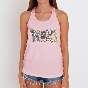 2025 Nola Always Never Forget New Orleans Strong Women's Knotted Racerback Tank