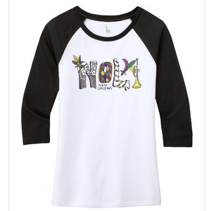 2025 Nola Always Never Forget New Orleans Strong Women's Tri-Blend 3/4-Sleeve Raglan Shirt