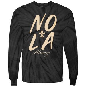 2025 Nola Always Never Forget New Orleans Strong Tie-Dye Long Sleeve Shirt