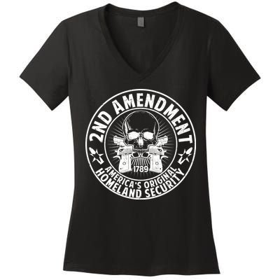 2nd Amendment America's Original Homeland Security Women's V-Neck T-Shirt