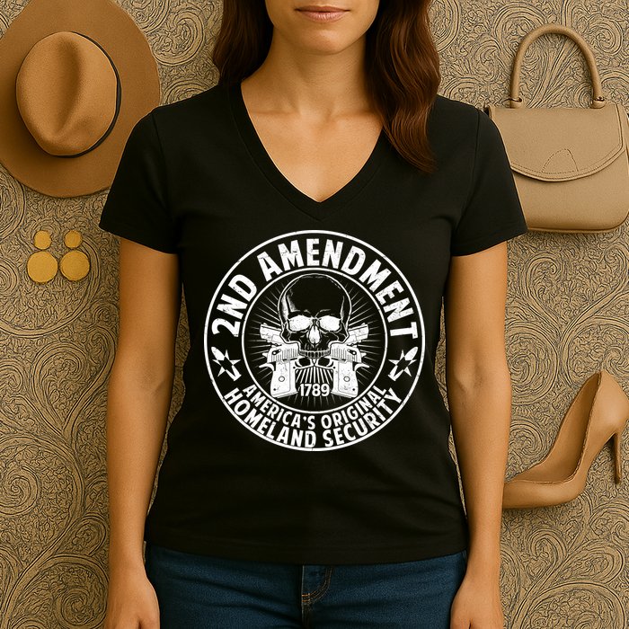 2nd Amendment America's Original Homeland Security Women's V-Neck T-Shirt