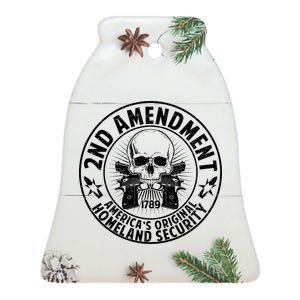 2nd Amendment America's Original Homeland Security Ceramic Bell Ornament