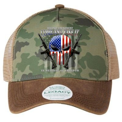 2nd Amendment Come And Take It In Defense Of Freedom Legacy Tie Dye Trucker Hat