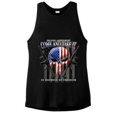 2nd Amendment Come And Take It In Defense Of Freedom Ladies PosiCharge Tri-Blend Wicking Tank
