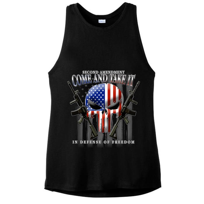 2nd Amendment Come And Take It In Defense Of Freedom Ladies PosiCharge Tri-Blend Wicking Tank