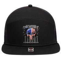 2nd Amendment Come And Take It In Defense Of Freedom 7 Panel Mesh Trucker Snapback Hat