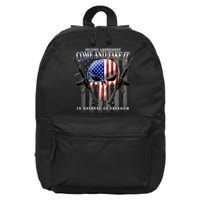 2nd Amendment Come And Take It In Defense Of Freedom 16 in Basic Backpack