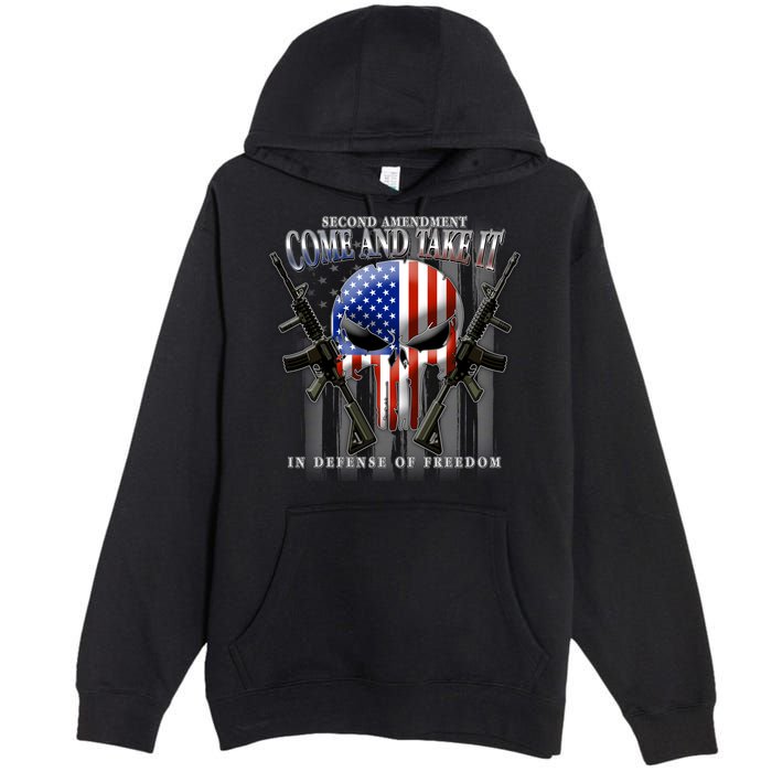 2nd Amendment Come And Take It In Defense Of Freedom Premium Pullover Hoodie