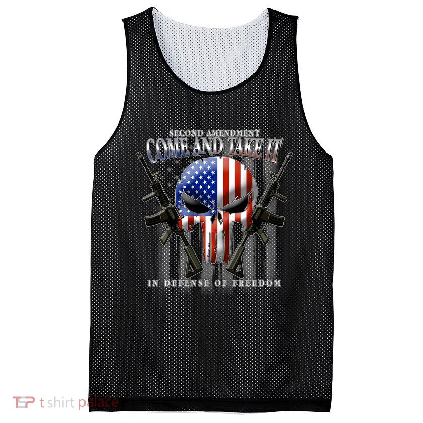 2nd Amendment Come And Take It In Defense Of Freedom Mesh Reversible Basketball Jersey Tank
