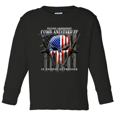 2nd Amendment Come And Take It In Defense Of Freedom Toddler Long Sleeve Shirt