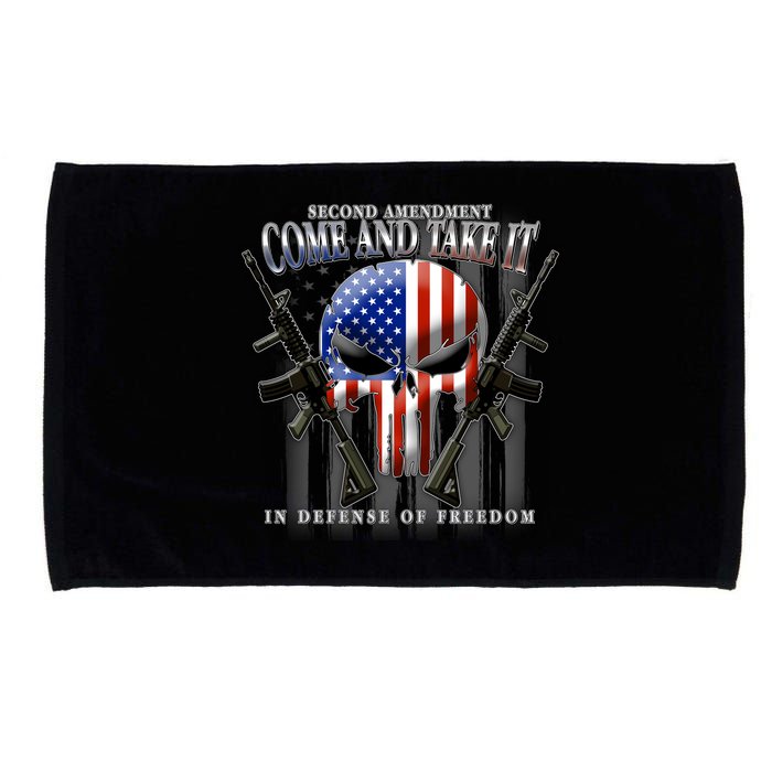 2nd Amendment Come And Take It In Defense Of Freedom Microfiber Hand Towel