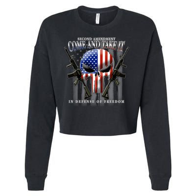 2nd Amendment Come And Take It In Defense Of Freedom Cropped Pullover Crew