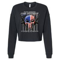 2nd Amendment Come And Take It In Defense Of Freedom Cropped Pullover Crew