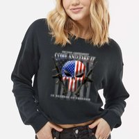 2nd Amendment Come And Take It In Defense Of Freedom Cropped Pullover Crew