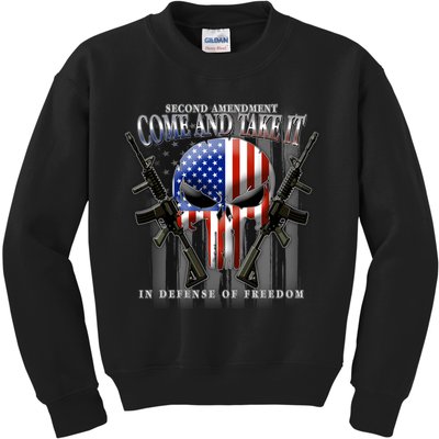 2nd Amendment Come And Take It In Defense Of Freedom Kids Sweatshirt