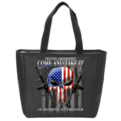 2nd Amendment Come And Take It In Defense Of Freedom Zip Tote Bag