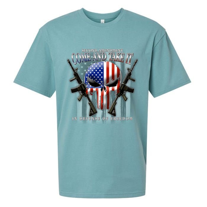 2nd Amendment Come And Take It In Defense Of Freedom Sueded Cloud Jersey T-Shirt