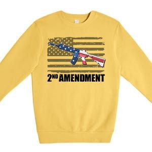 2nd Amendment Distressed American Flag Premium Crewneck Sweatshirt