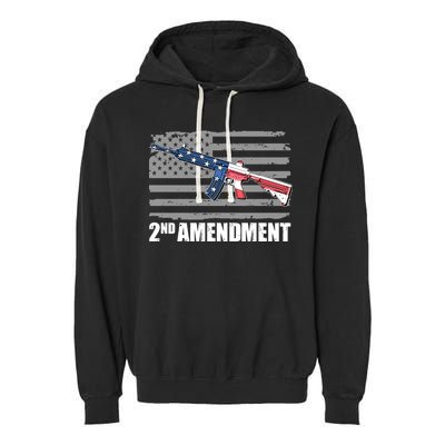 2nd Amendment Distressed American Flag Garment-Dyed Fleece Hoodie