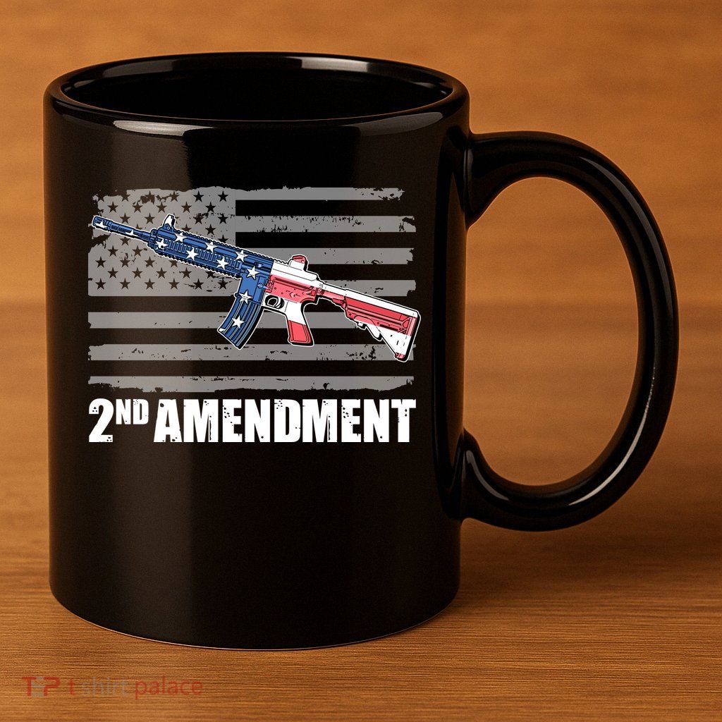 2nd Amendment Distressed American Flag 11oz C Handle Ceramic Mug