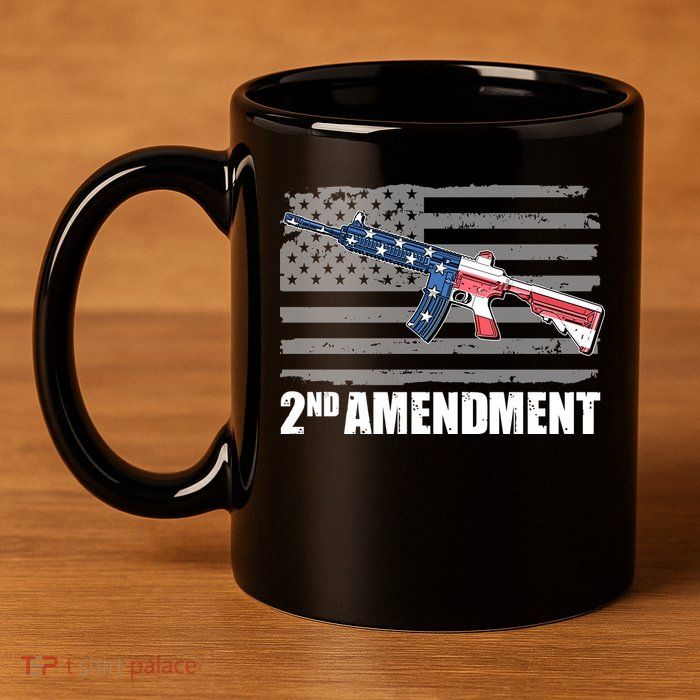 2nd Amendment Distressed American Flag 11oz C Handle Ceramic Mug