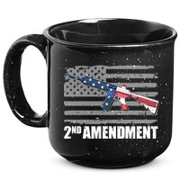 2nd Amendment Distressed American Flag 15oz Campfire Ceramic Mug