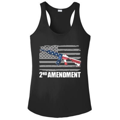 2nd Amendment Distressed American Flag Ladies PosiCharge Competitor Racerback Tank