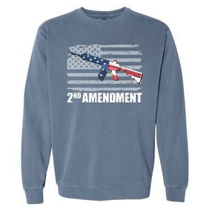 2nd Amendment Distressed American Flag Garment-Dyed Sweatshirt