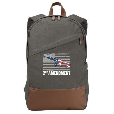 2nd Amendment Distressed American Flag Cotton Canvas Backpack