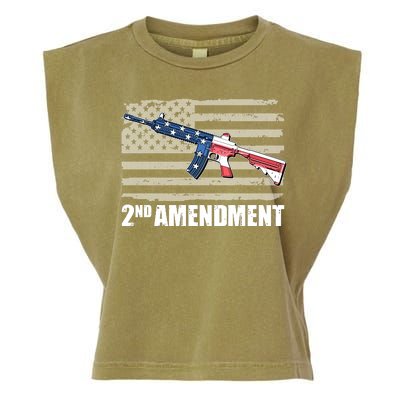 2nd Amendment Distressed American Flag Garment-Dyed Women's Muscle Tee