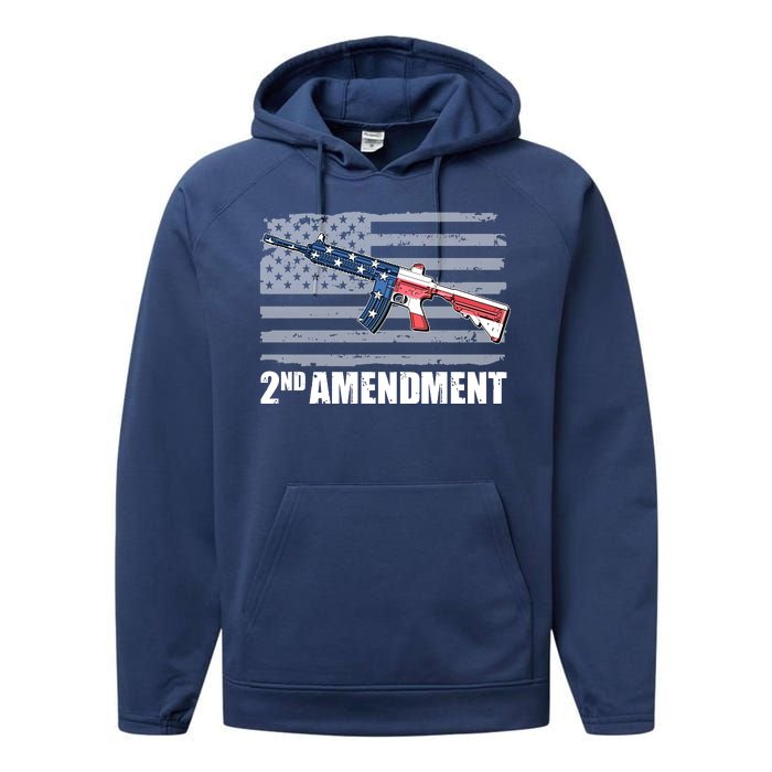 2nd Amendment Distressed American Flag Performance Fleece Hoodie