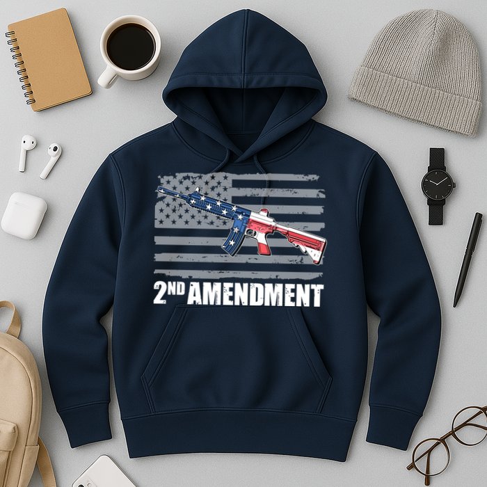 2nd Amendment Distressed American Flag Hoodie