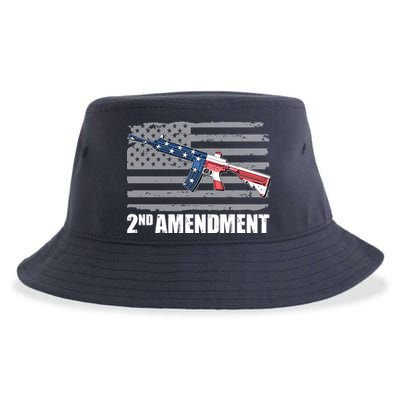 2nd Amendment Distressed American Flag Sustainable Bucket Hat