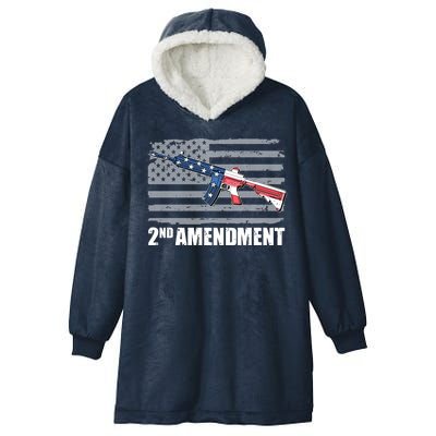 2nd Amendment Distressed American Flag Hooded Wearable Blanket