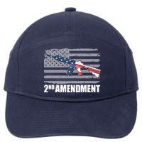 2nd Amendment Distressed American Flag 7-Panel Snapback Hat
