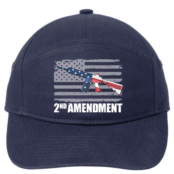2nd Amendment Distressed American Flag 7-Panel Snapback Hat