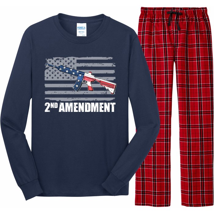 2nd Amendment Distressed American Flag Long Sleeve Pajama Set