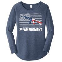 2nd Amendment Distressed American Flag Women's Perfect Tri Tunic Long Sleeve Shirt