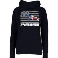 2nd Amendment Distressed American Flag Womens Funnel Neck Pullover Hood