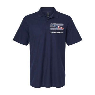 2nd Amendment Distressed American Flag Softstyle Adult Sport Polo