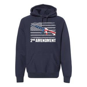 2nd Amendment Distressed American Flag Premium Hoodie