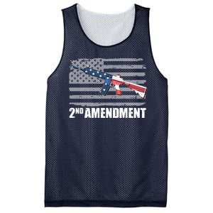 2nd Amendment Distressed American Flag Mesh Reversible Basketball Jersey Tank