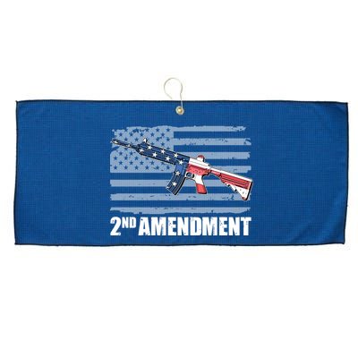2nd Amendment Distressed American Flag Large Microfiber Waffle Golf Towel