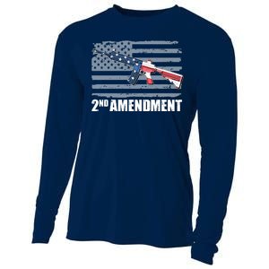 2nd Amendment Distressed American Flag Cooling Performance Long Sleeve Crew