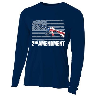 2nd Amendment Distressed American Flag Cooling Performance Long Sleeve Crew
