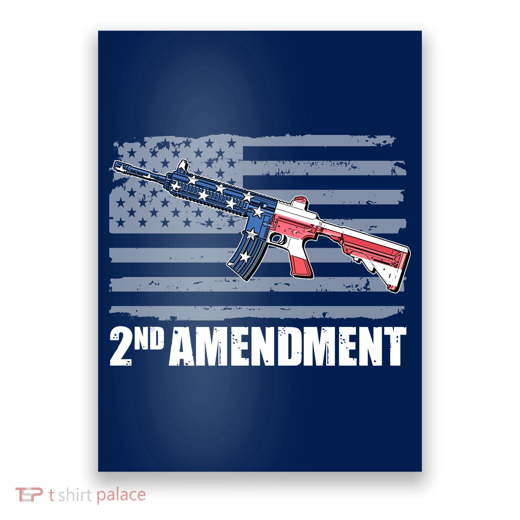 2nd Amendment Distressed American Flag Poster