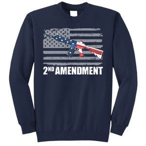 2nd Amendment Distressed American Flag Tall Sweatshirt