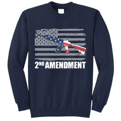 2nd Amendment Distressed American Flag Tall Sweatshirt